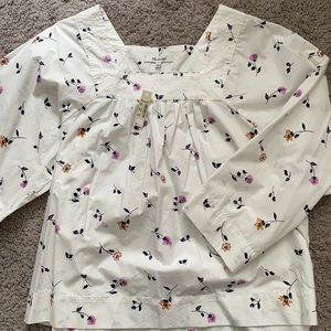 Madewell Square Neck Flower Blouse